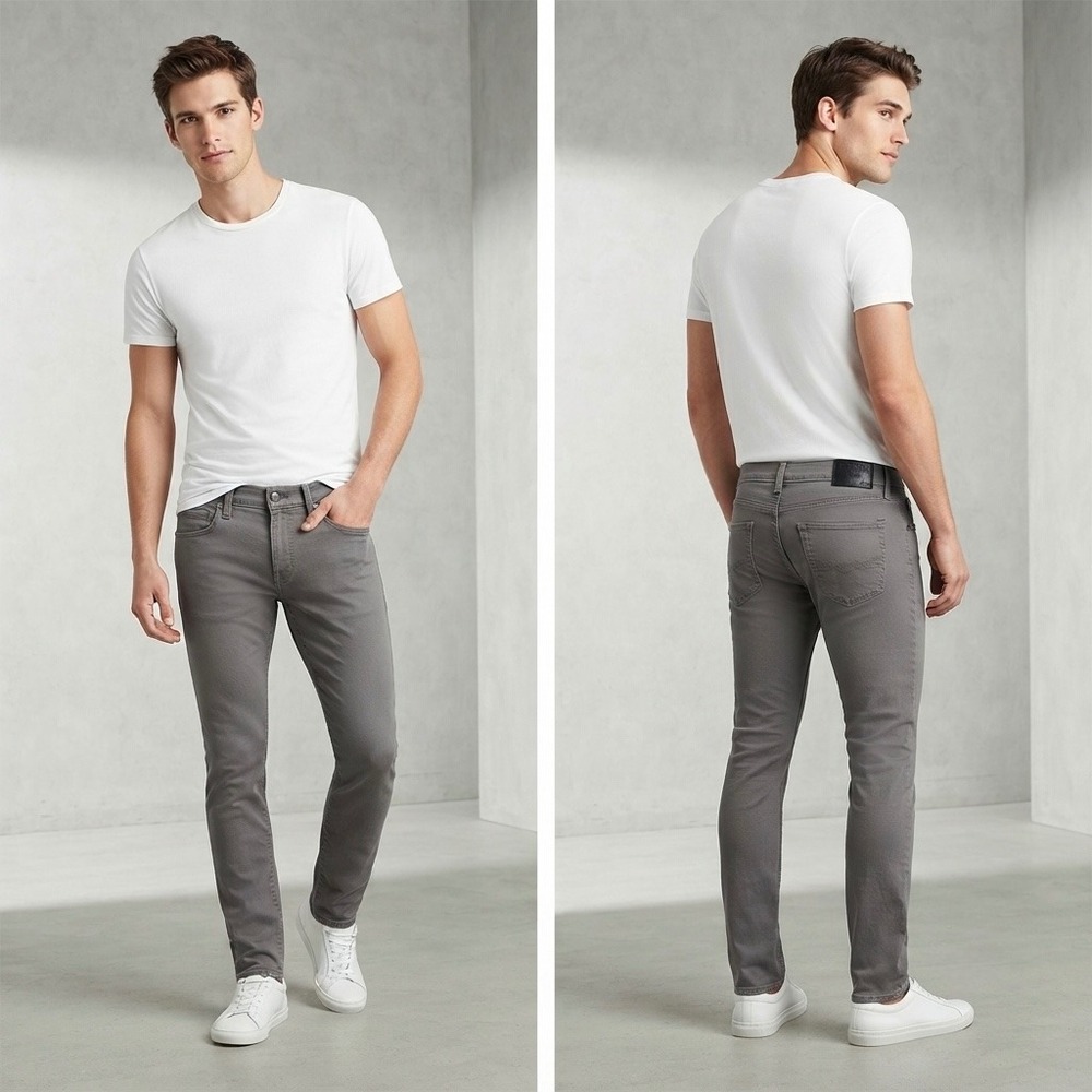 Denizen from Levi's 216 Skinny Fit Jeans Mens 30x28 Gray Stretch Taper Leg Pants